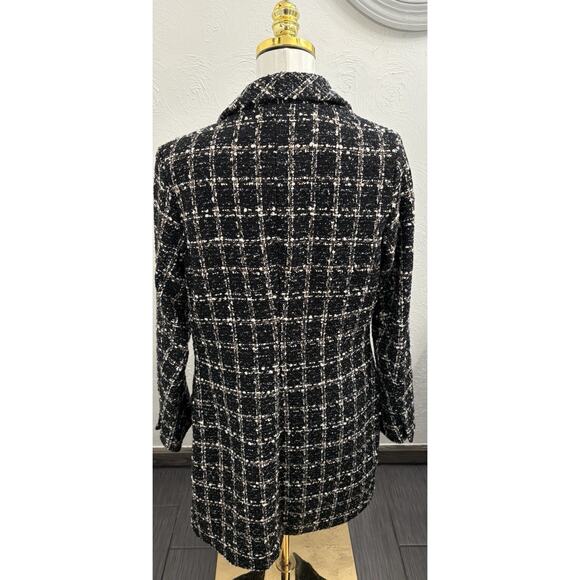 Abercrombie & Fitch Women’s Black Tweed Coat Size Medium NWT - Picture 5 of 8